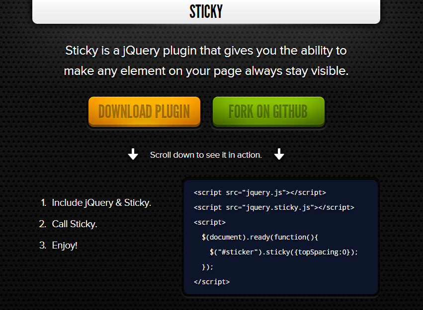 Jquery Sticky