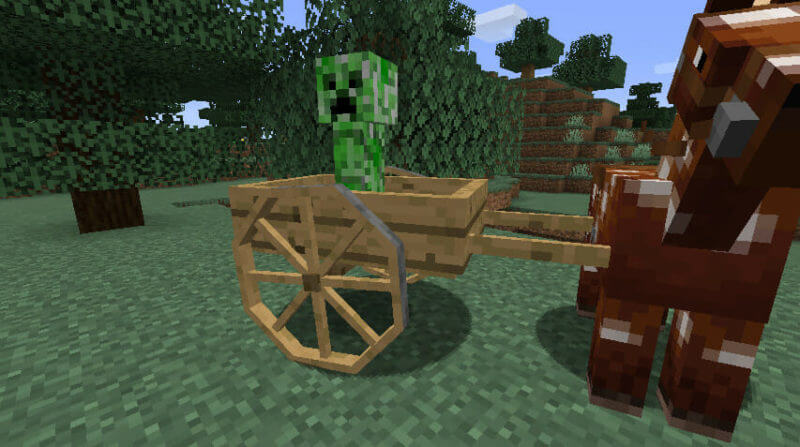 マイクラ 馬を最大限に活用 数種類の便利な馬車を追加する Horse Carts Mod ゲマステ 新作ゲームレビュー マイクラ ゲームmod情報まとめ