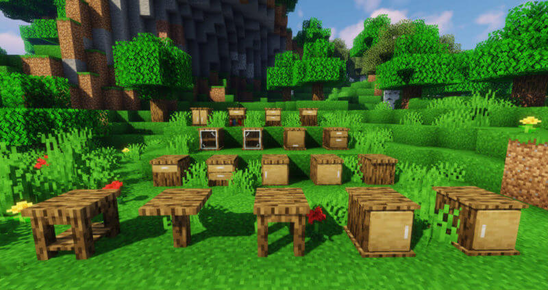 マイクラの雰囲気に合った木製家具を複数追加する Macaw S Furniture Mod ゲマステ 新作ゲームレビュー マイクラ ゲーム Mod情報まとめ