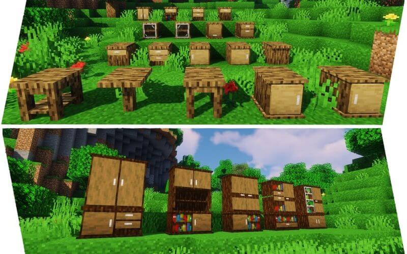 マイクラの雰囲気に合った木製家具を複数追加する Macaw S Furniture Mod ゲマステ 新作ゲームレビュー マイクラ ゲームmod情報まとめ