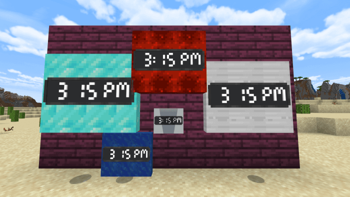 マイクラpe 正確な時間が分かる リアルな時計を複数追加するアドオン Clocks Add On ゲマステ 新作ゲームレビュー マイクラ ゲームmod情報まとめ