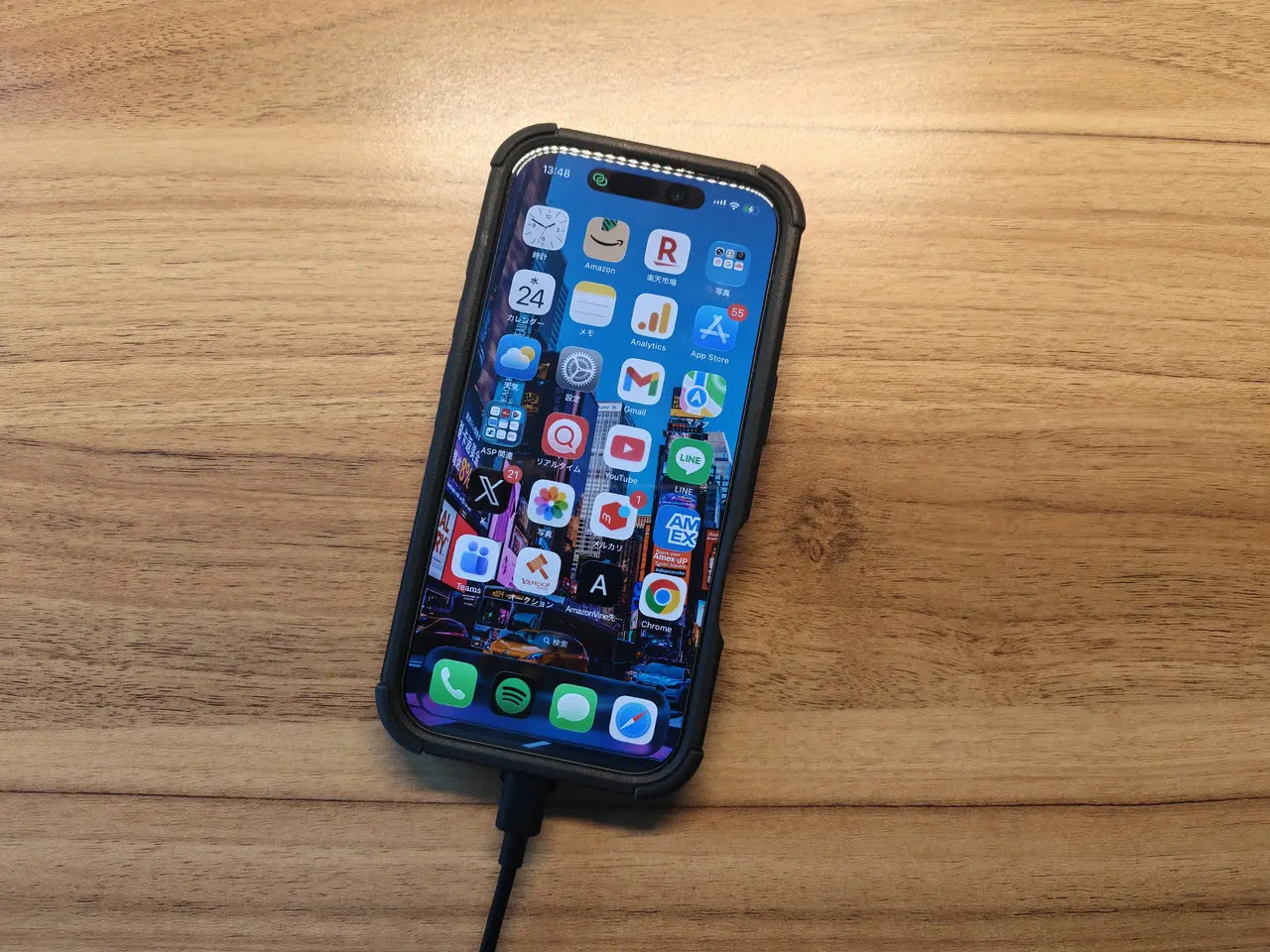 iPhoneをPCに接続した状態